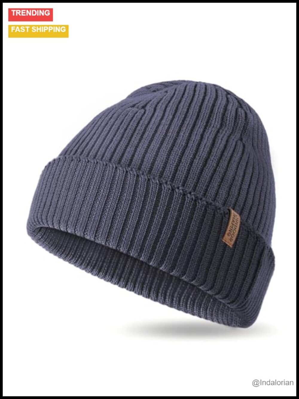 100% Merino Wool Beanie Cuffed Knit Hat Unisex